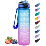 Gourde sport 1l - bouteille deau avec marqueur de temps - sans bpa - anti - fuite - reutilisable - pour ...