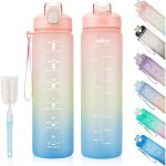 Gourde sport 1l - bouteille deau tanche et sans bpa bouteille deau de sport pour le fitness gym et sports ...