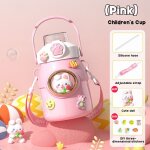 Gourdebouteille deau thermique pour enfants tasse thermos avec paille flacons sous vide en acier inoxydablebla ...