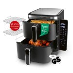 Gourmetmaxx fryup friteuse verticale à air chaud à double chambre - 4 niveaux - 10 litres Gourmetmaxx fryup friteuse verticale à air chaud à double chambre - 4 niveaux - 10 litres