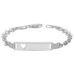 Gourmette identit eds jewels fille argent fin 925 coeur 16cm * 4mm 40722