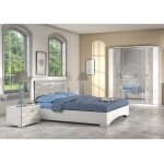 Goya - ensemble lit 160x200cm + 2 chevets + armoire