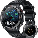 Gps montre connect�e homme avec boussole: 145 smartwatch barom�tre altim�tre appel bluetooth 650mah batterie ...