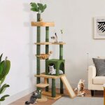Grand arbre  chat avec feuilles pour chats dintrieur tour  chat avec brosse dauto - toilettage condo ...