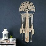 Grand attrape - r�ves arbre de vie attrape - r�ves mural tiss� avec des feuilles de plumes de style boh�me. ...