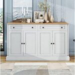 Grand buffet � 4 portes et 2 tiroirs meuble buffet moderne pour salle � manger et salon 150 x 86 x 40 ...