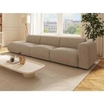 Grand canap� 5 places accoudoir droit en velours c�tel� fines c�tes blanc cass� pogni de maison c�phy ...