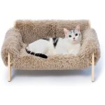 Grand canap� pour chat - lit sur�lev� robuste avec pieds en bois pour chats dint�rieur supporte jusqu� ...