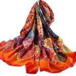 Grand foulard femme 180 x 85 cm 100% polyester toutes saisons fou c 350 a