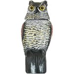 Grand leurre hibou avec t�te rotative jardin oiseau dissuasion pour oiseau pigeon mouette corbeau
