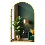 Grand miroir led mural semi - ovale asymtrique pour salon 60 x 100 cm lumire chaude