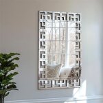 Grand miroir mural d�coration - miroir murale rectangulaire avec cadre ligne - miroir suspendu modern ...
