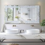 Grand miroir murale d�coration - diamant miroirs rectangulaire - pour entr�e chambre salon salle de bain ...