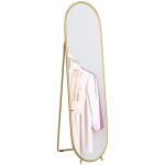 Grand miroir sur pied homcom miroir ovale cadre en métal doré avec support pour entrée chambre dressing ... Grand miroir sur pied homcom miroir ovale cadre en métal doré avec support pour entrée chambre dressing ...