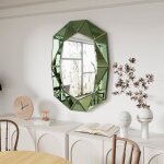 Miroir mural - grand - �meraude - ovale - 100x72cm - design contemporain