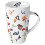 Grand mug tasse porcelaine ambiente 9 x 15 cm 0. 6 l butterfly garden l
