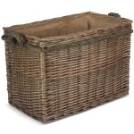 Grand panier  bches rectangulaire avec poigne en corde