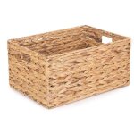 Grand panier de rangement rectangulaire en jacinthe deau