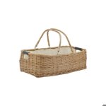 Grand panier rectangulaire en osier et coton
