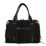 Grand sac bowling femme - cuir vritable sud - sac cabas a4 cours lyce - noir