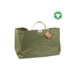 Grand sac cabas vert en coton bio