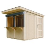 Grand stand march avec comptoir - h240 x 248 x 305 cm / 59 m2 - bar jardin kiosque - timbela m950
