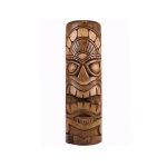 Grand totem statue tiki 50cm en bois massif sculpt� � la main
