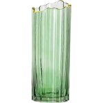 Grand vase cylindrique en verre pour fleurs d�coration dint�rieur vert 12 x 30 cm