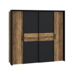 Grande armoire dressing 209 cm dcor bois dpica et noir mat - celia meubletmoi