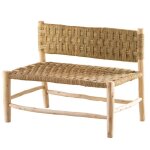 Grande banquette bois marocaine naturel 100 cm