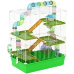 Grande cage pour hamsters pawhut cage pour rongeur 5 niveaux avec tunnels abreuvoir roue maisonnette ...