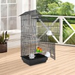 Grande cage � oiseaux en m�tal convient aux canaris perroquets et perruches ondul�es jouets non inclus ...