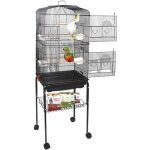 Grande cage volire pour oiseaux cage  roulettes avec 4 mangeoires 3 perchoirs h - 1506cm