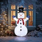 Grande dcoration de nol extrieure blanche bonhomme de neige lumineux avec 200 lumires led bonnet ...