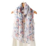 Grande charpe foulard de soie de simulation - bleu poudr confortable