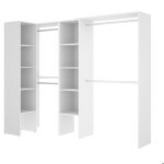 Dmora - grande armoire antilope 228x794xh187 cm blanc panneau effet bois