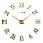 Grande horloge murale 3d bricolage chiffres romains horloge pour dcor  la maison salon chambre