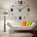 Horloge murale 3d - moderne et design - noir