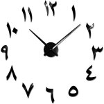 Grande horloge murale diy silencieuse moderne sticker 3d home office decor cadeau noir