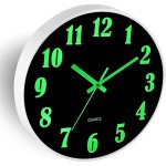 Grande horloge murale lumineuse de 12 pouces horloge murale silencieuse aliment�e par batterie