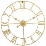 Grande horloge murale r�tro en fer ronde silencieuse � piles chiffres romains style vintage d�cor de ...