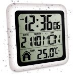 Grande horloge murale de salle de bain tanche pour comptoir de bain compteur dhumidit de la temprature ...