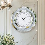 Grande horloge murale silencieuse - argent diamant horloge murale design moderne 60cm cristale pendules ... Grande horloge murale silencieuse - argent diamant horloge murale design moderne 60cm cristale pendules ...