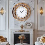 Grande horloge murale silencieuse - marron diamant horloge murale design moderne 60cm horloge murale ...