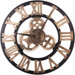 Grande horloge murale de style vintage ronde en m�tal silencieuse sans tic - tac aliment�e par piles ...