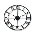 Horloge murale - vintage - ronde - métal noir et doré - silencieuse - 40 cm Horloge murale - vintage - ronde - métal noir et doré - silencieuse - 40 cm
