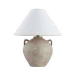 Grande lampe de table home deluxe rita ? effet pierre ? couleur: blanc