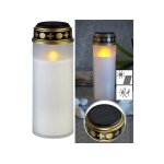 Lumi�re fun�raire - pearl - grande lanterne solaire - led effet flamme - coloris blanc - r�sistante intemp�rie ...