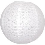 Lanterne japonaise dentelle blanche vintage - lampion boule chinoise xl 50 cm - dcoration de fte