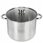 Grande marmite en acier inoxydable 8l avec couvercle en verre pour induction gaz 24cm grande casserole ...